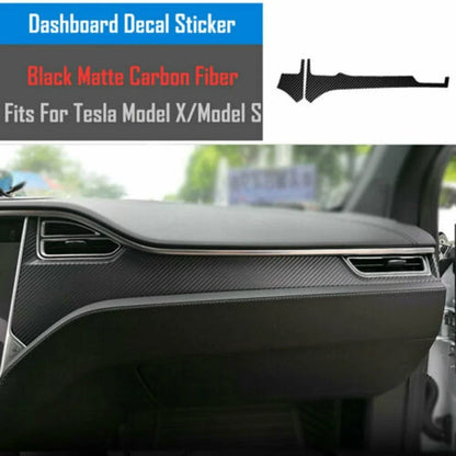 2 x Carbon Fiber Center Console Wrap Vinyl Sticker Trim for Tesla Model X/S
