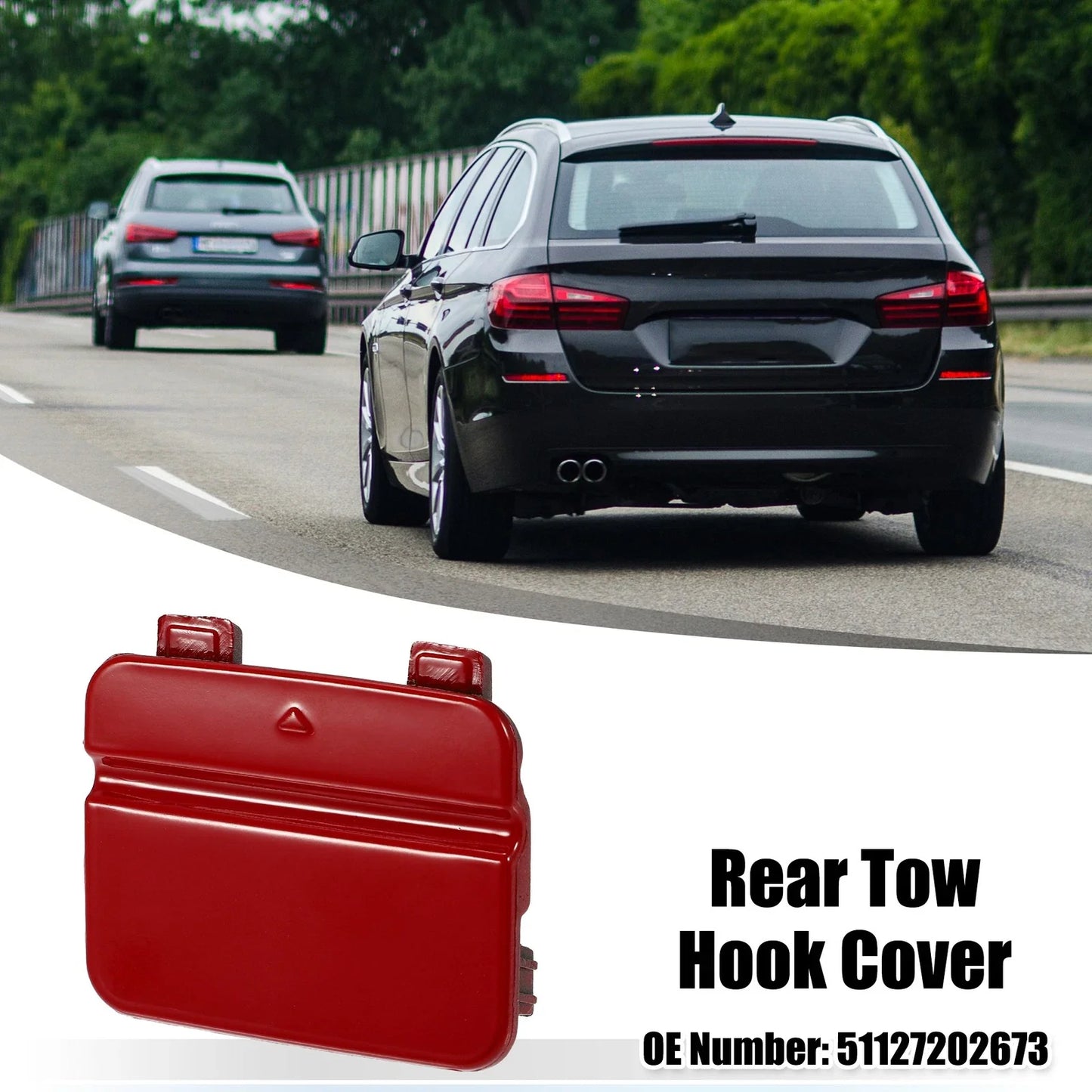 Tow Hook Cover Rear Bumper for BMW 3 Series Red
