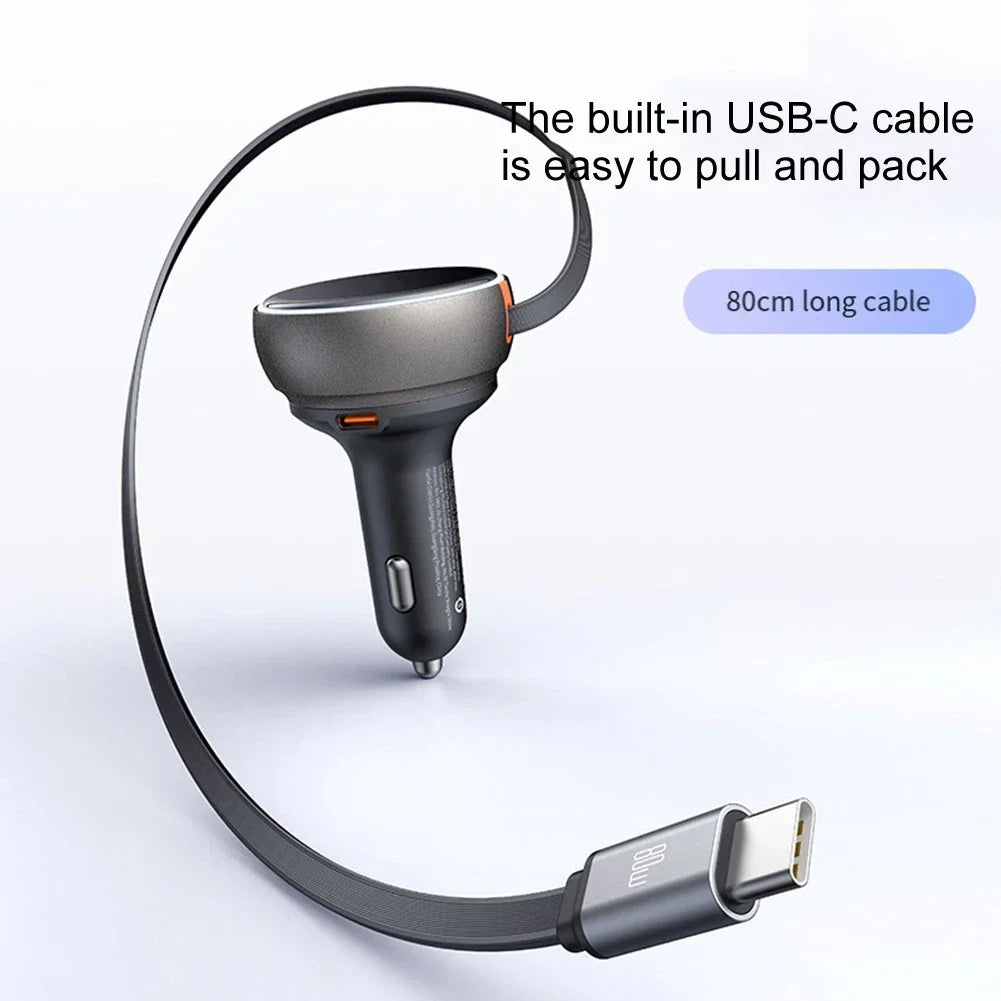 Car Charger Set with Dual Cables for Efficient Power Delivery
