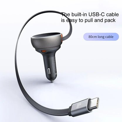 Car Charger Set with Dual Cables for Efficient Power Delivery