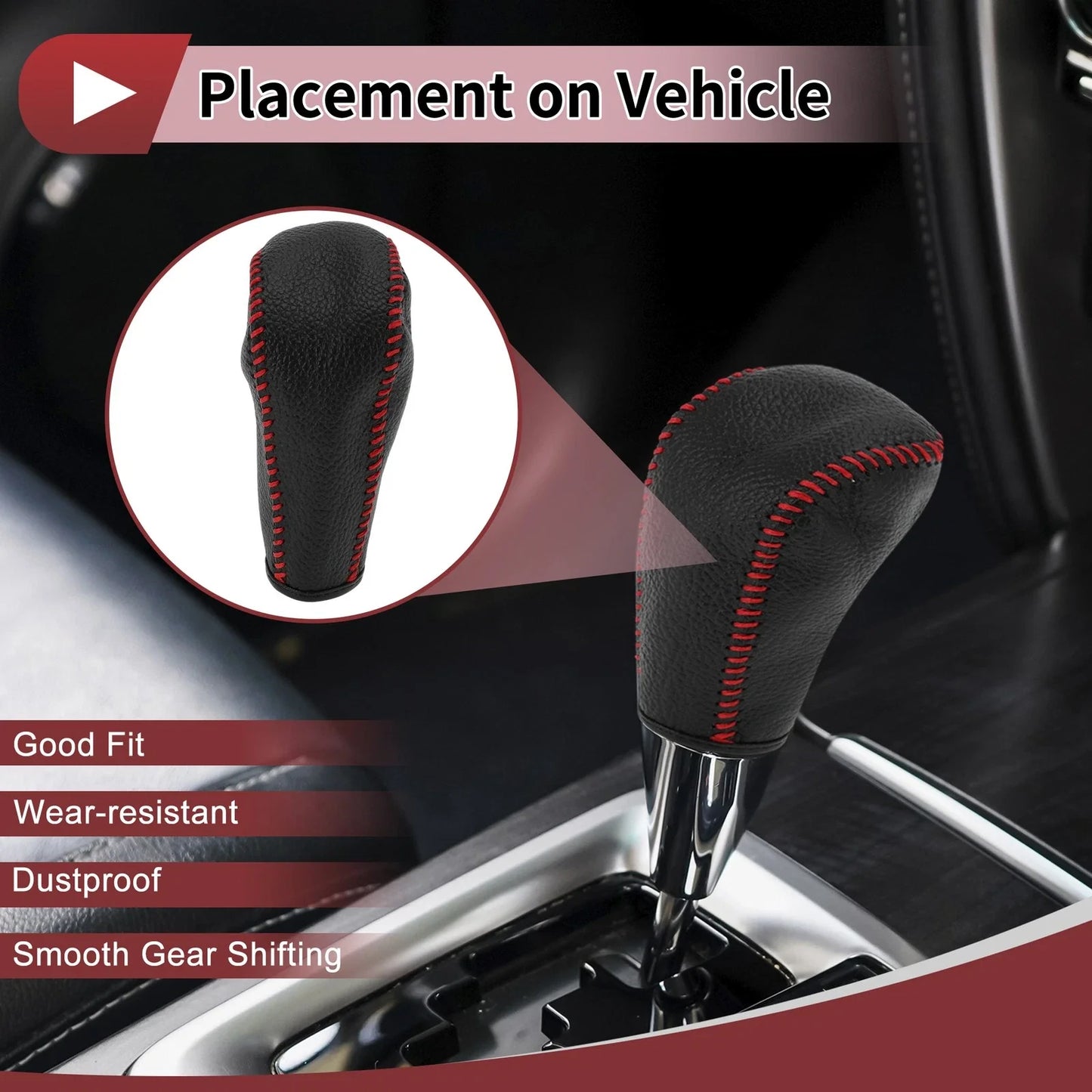 1 Pc Gear Shift Knob Cover Faux Leather for BMW 3 Series E90 (2004 - 2012)