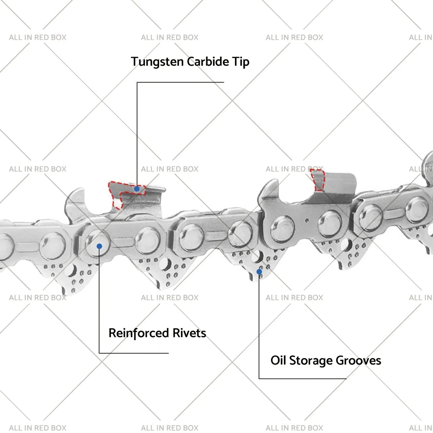3/8" .043 40DL Tungsten Chainsaw Chain for OZITO OCS-018 PXCCSS-018