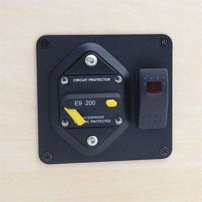 200A Circuit Breaker Panel + Red LED Rocker Switch for Car SUV