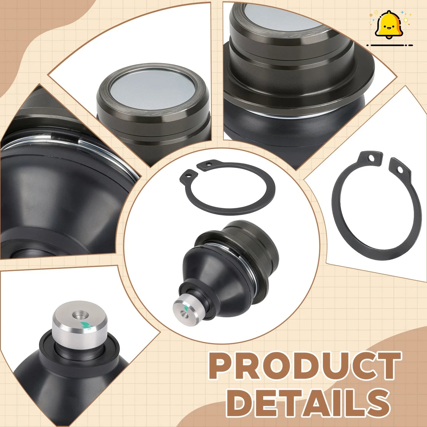 4 Pcs Ball Joints for Suzuki Vinson 500 4x4 LT-A500F Upper and Lower(2002-2007)
