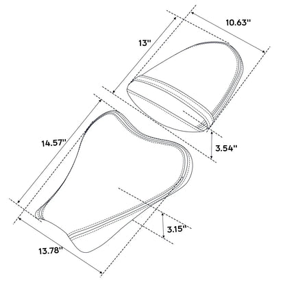 Black Rider Driver & Passenger Seat for Suzuki GSXR1000 (2005-2006)
