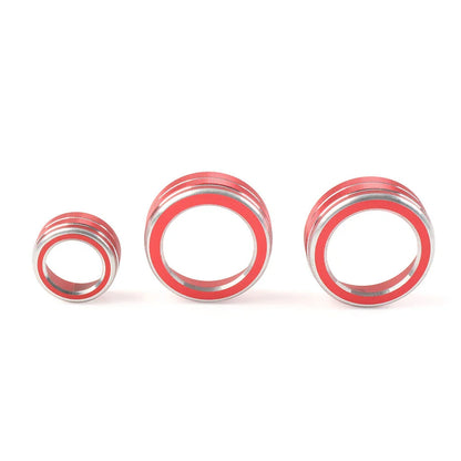 3 x AC Climate Switch Knob Ring Cover Trim for Honda CR-V (2017-2022) Red