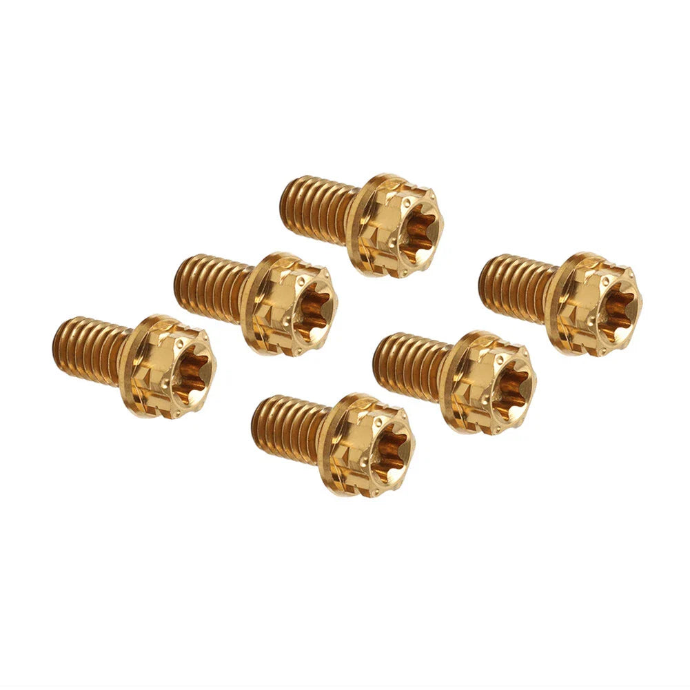6pcs M6x30mm Titanium Torx Head Flange Bolts for Bike Motorcycle