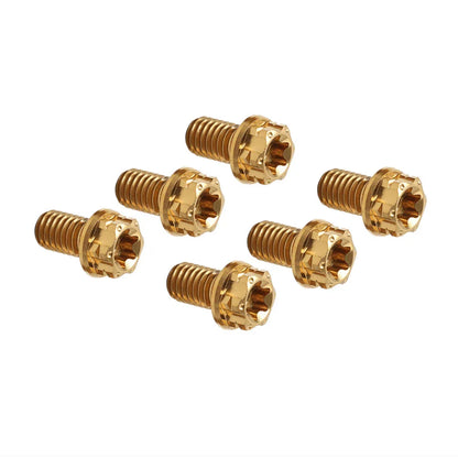 6pcs M6x30mm Titanium Torx Head Flange Bolts for Bike Motorcycle
