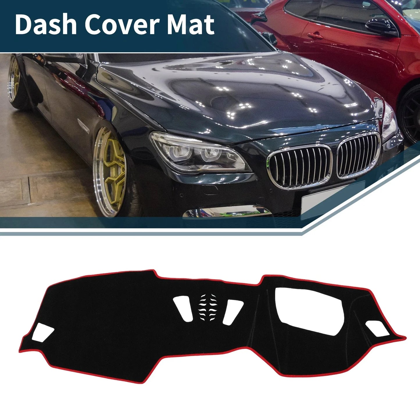 Dashboard Dash Cover Mat for BMW 4 Series 2021 Sun Pad Black Red