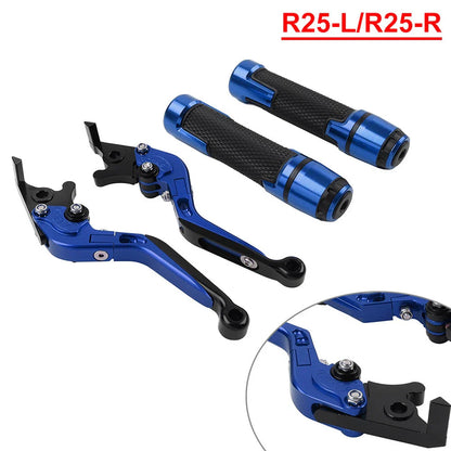 Blue Extendable Brake Clutch Levers Grip Set for Yamaha YZF R3 R25 (2015-2023)