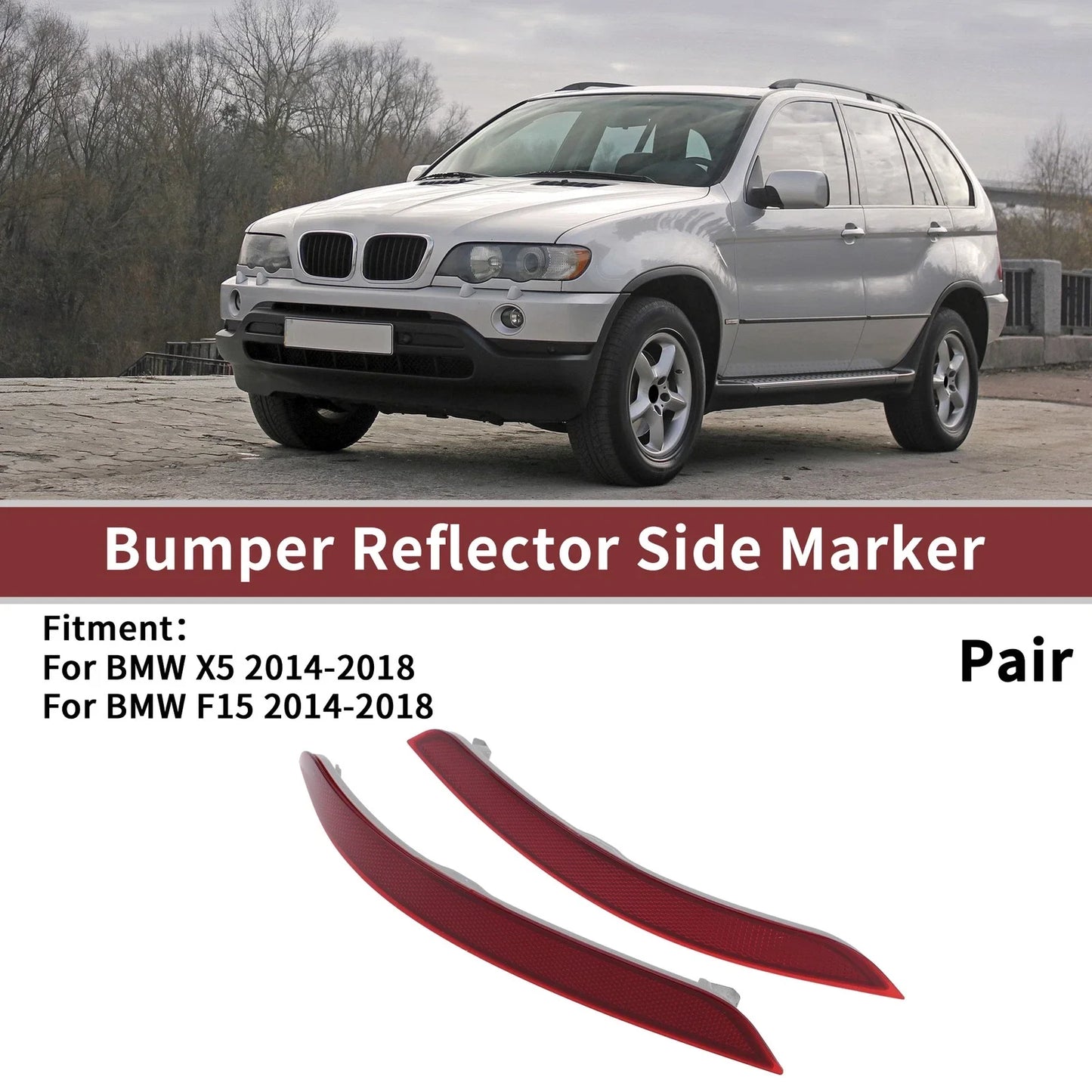 1 x Pair Rear Left Rear Right Bumper Reflectors for BMW X5