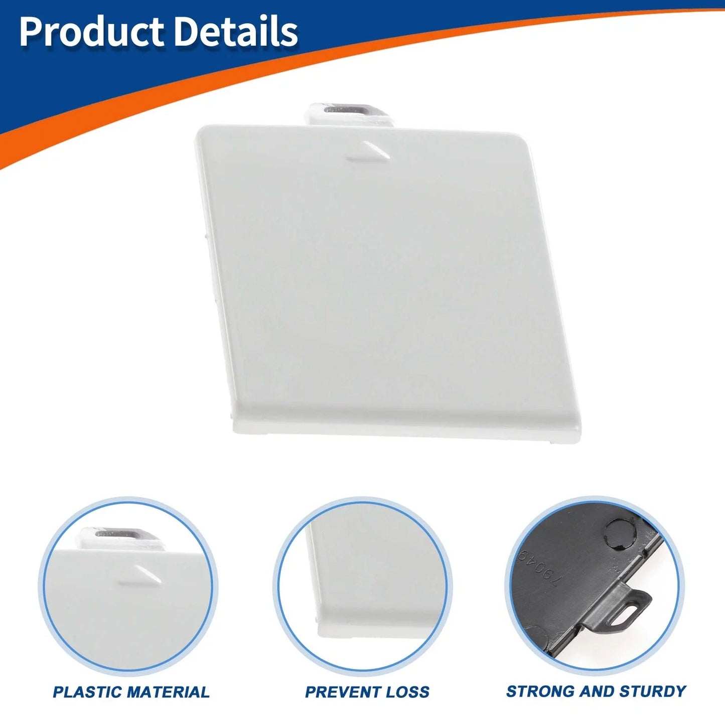 Tow Hook Cover for BMW 5 Series F10 Rear Bumper Pure White