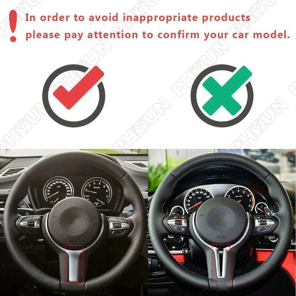 Black Carbon Fiber Look Steering Wheel Trim for BMW M-Sport F10 F06 F12 F13 F32