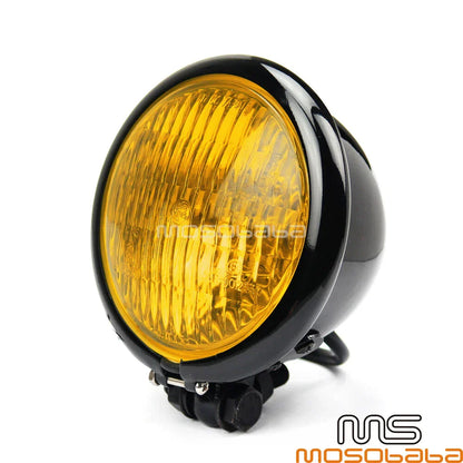 4.5" Amber Headlight H4 Custom Headlamp for Harley Chopper Bobber