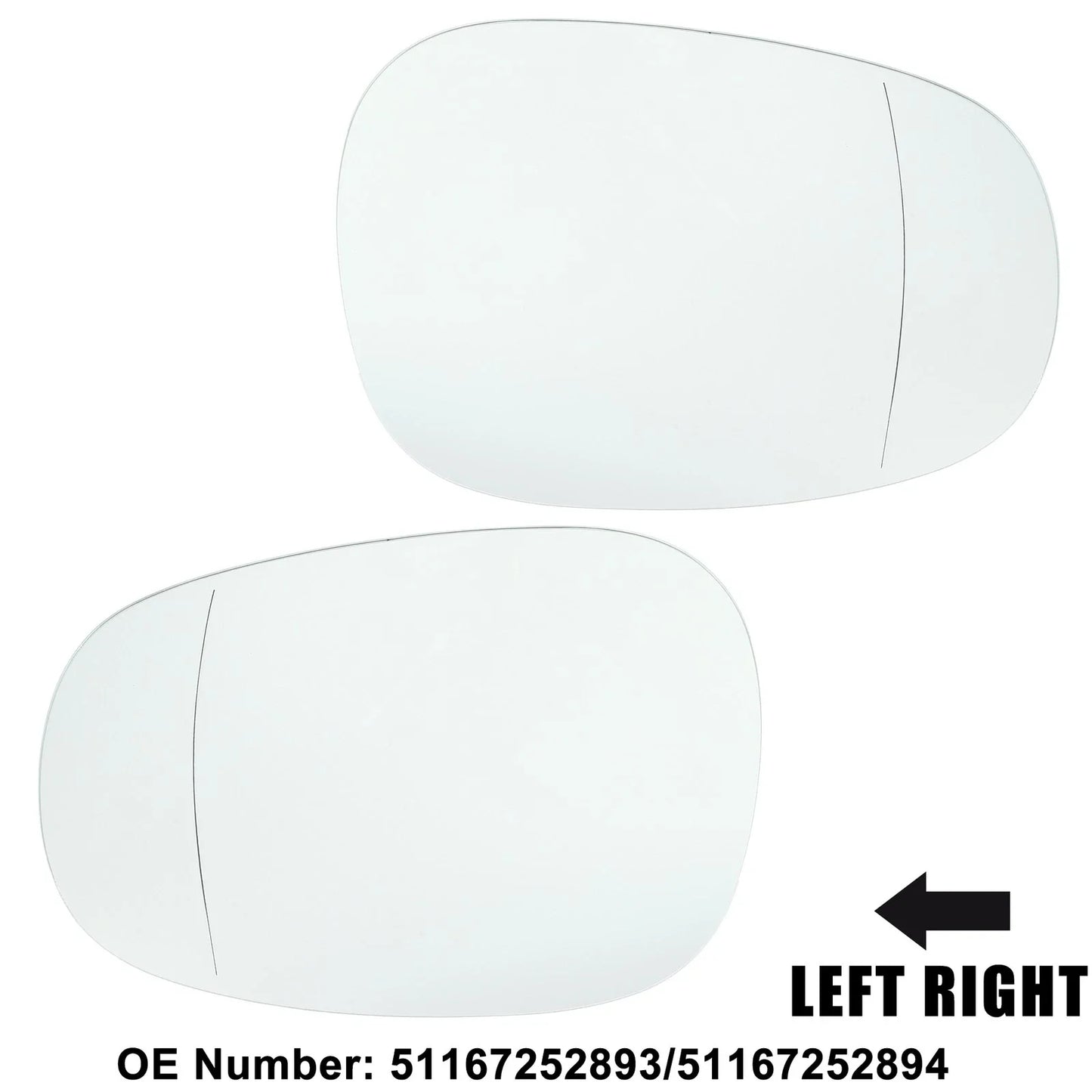 Pair Left Right Mirror Glass Replacement for BMW 335i 135i 328i M3 128i
