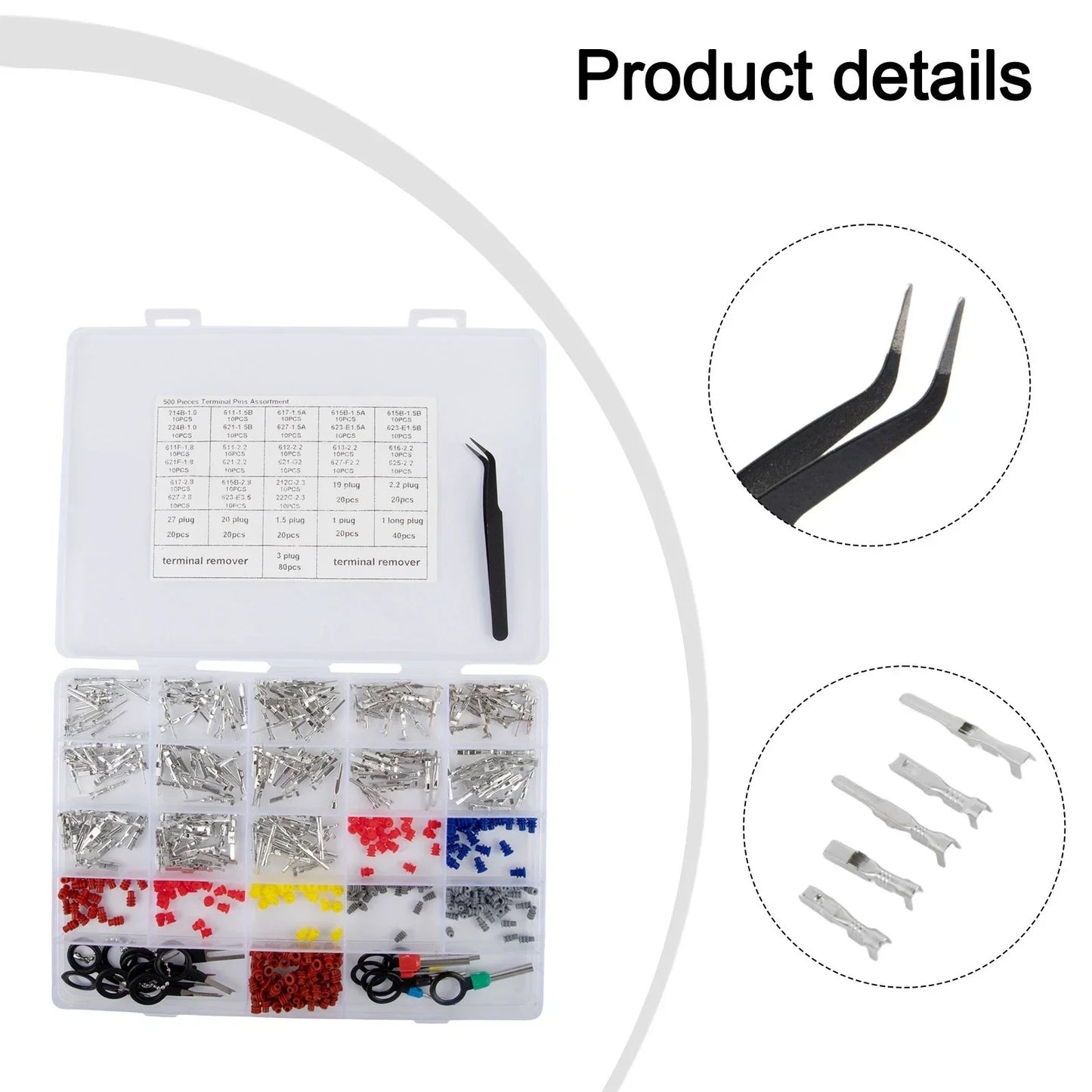 500 Piece Connector Pins Kit for Automotive DIY and Electronic Repairs