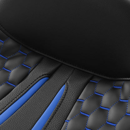 Black Blue Driver Passenger Seat for Harley Electra Glide (1997-2007)