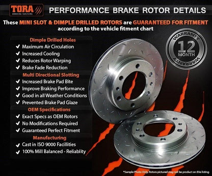 Drilled Slotted Front Disc Brake Rotors + Pads for Landcruiser (1980–1990)