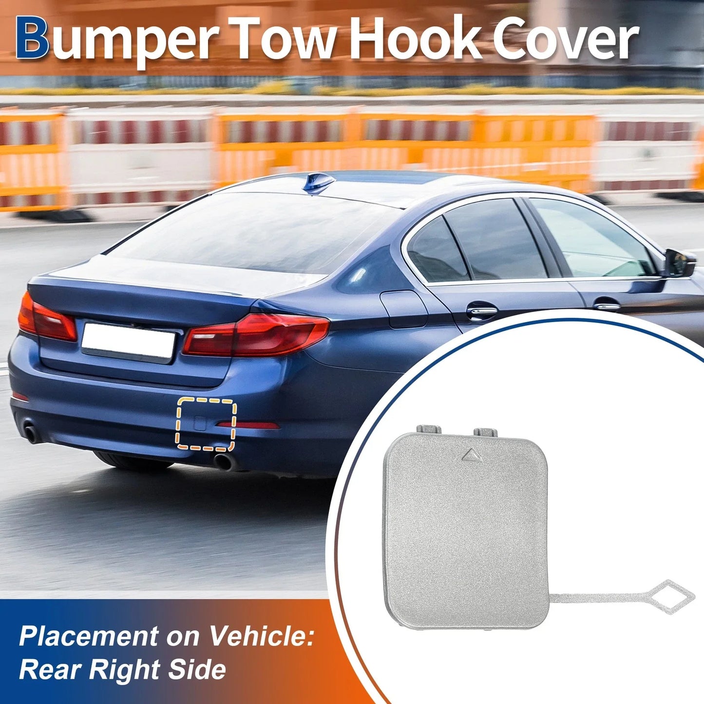 Tow Hook Cover for BMW 530i 540i Cashmere Silver