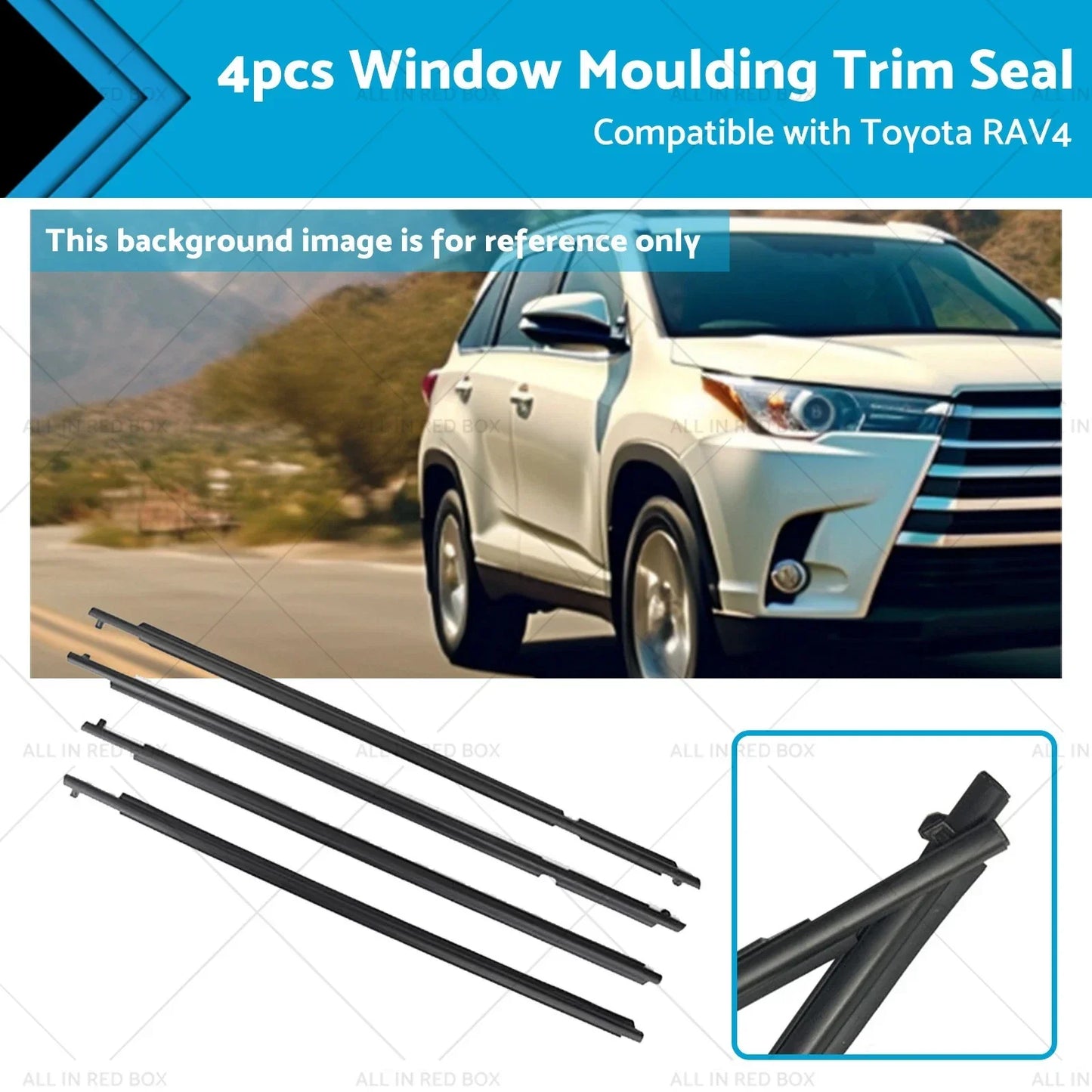 4 x Weatherstrip Trim Seal Strips for Toyota RAV4 (2009-2012)
