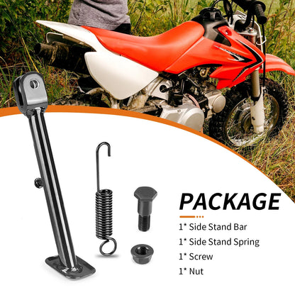 Side Kick Stand Assembly w/ Spring Bolt for Honda CRF50F (2004–2012)