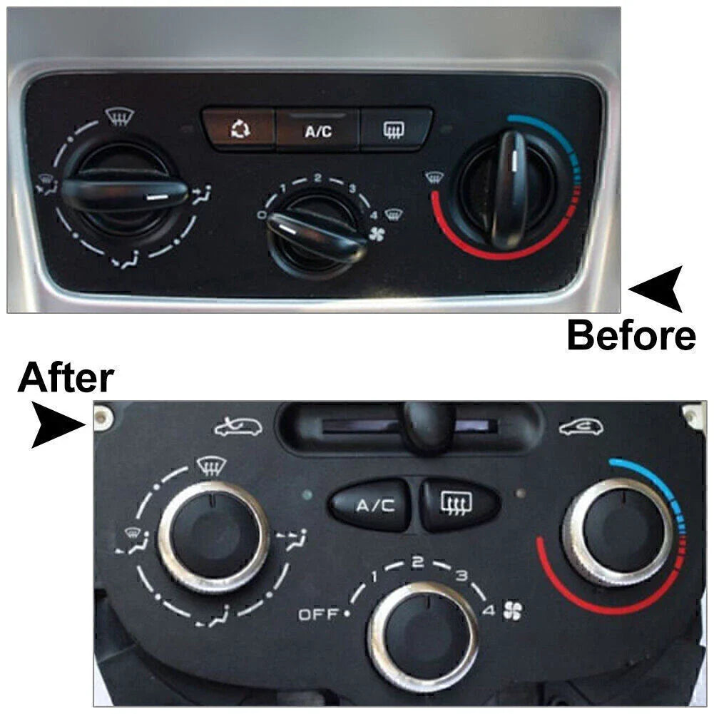 3 x ABS Switch Knob Heater Buttons A/C Covers for Peugeot 206 207 C2 (2000-2015)