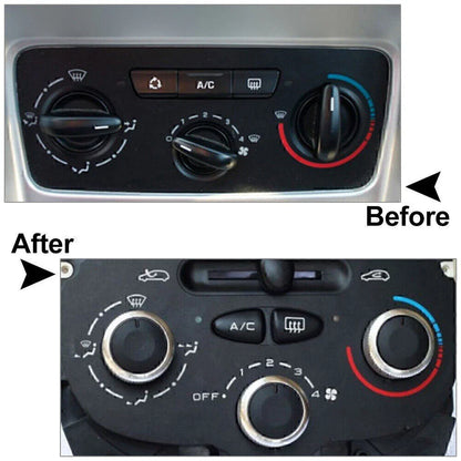 3 x ABS Switch Knob Heater Buttons A/C Covers for Peugeot 206 207 C2 (2000-2015)