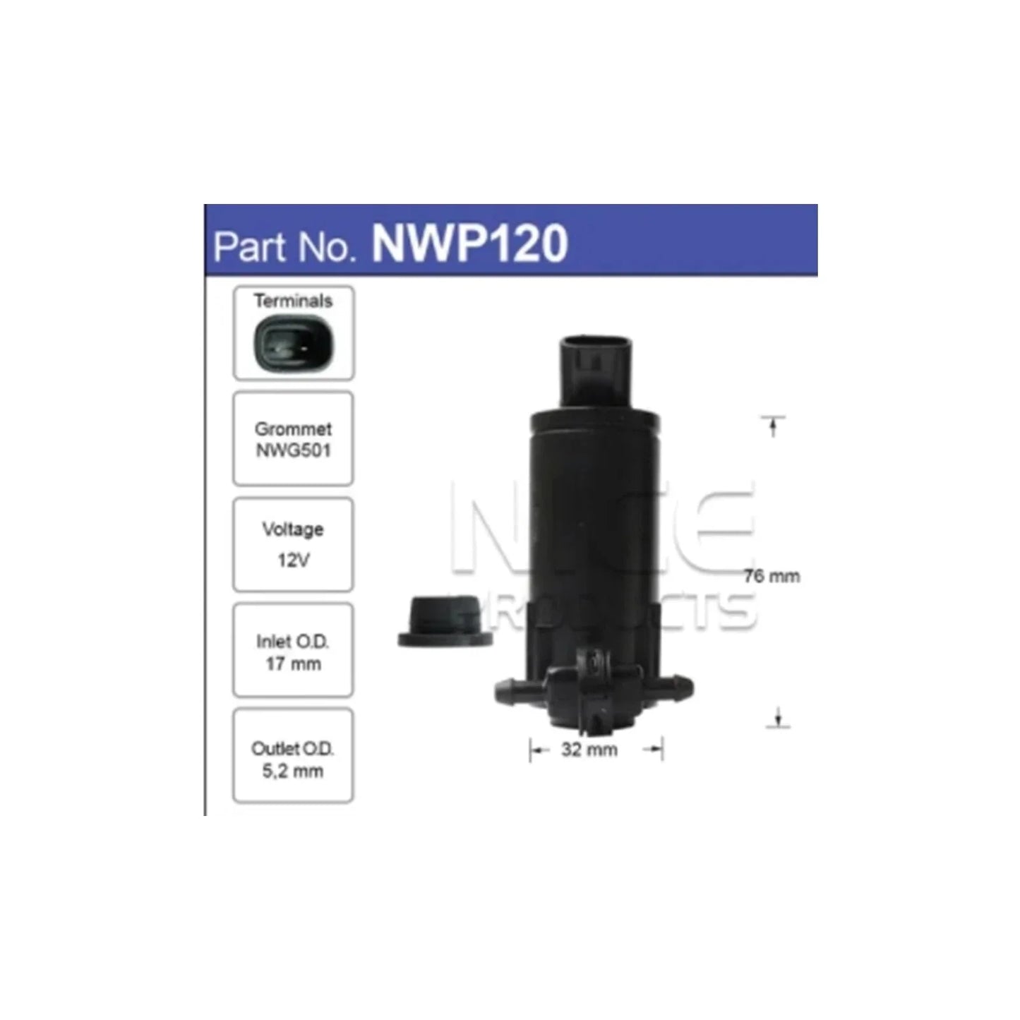 Washer Pump Front/Rear for Toyota Prius Hybrid ZVW50R (2015–2019)