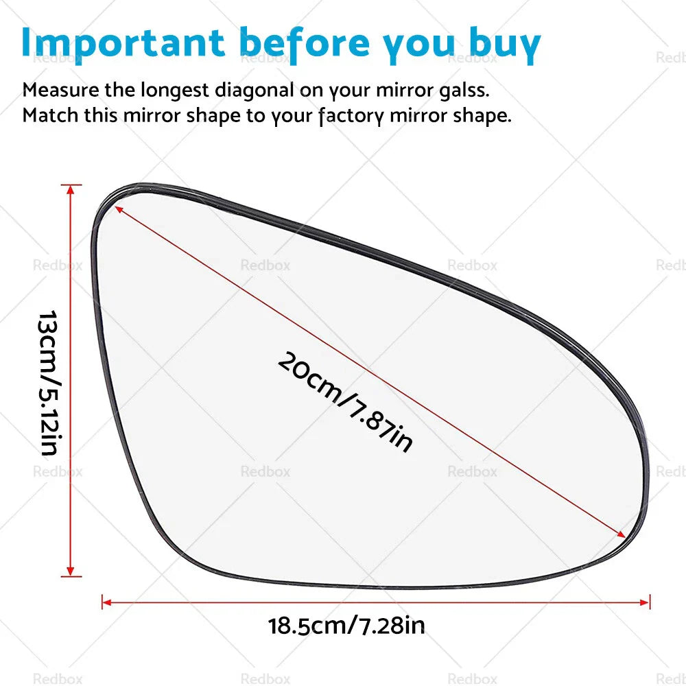 Right Side Mirror Glass with Back Plate for Toyota Yaris (2012-2019)