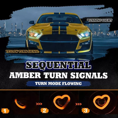 2 x Dynamic RGB Turning Signal Light Rings with High Brightness Design
