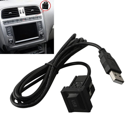 Dual USB Flush Mount Car Dash AUX & USB Port Panel for Easy Installation