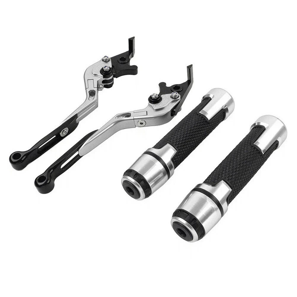 Silver Brake Clutch Lever Handlebar Grip Set for Yamaha XSR900 (2016-2023)