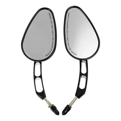 8mm Black Rear-View Mirrors for Harley Sportster Softail Electra Road Glide