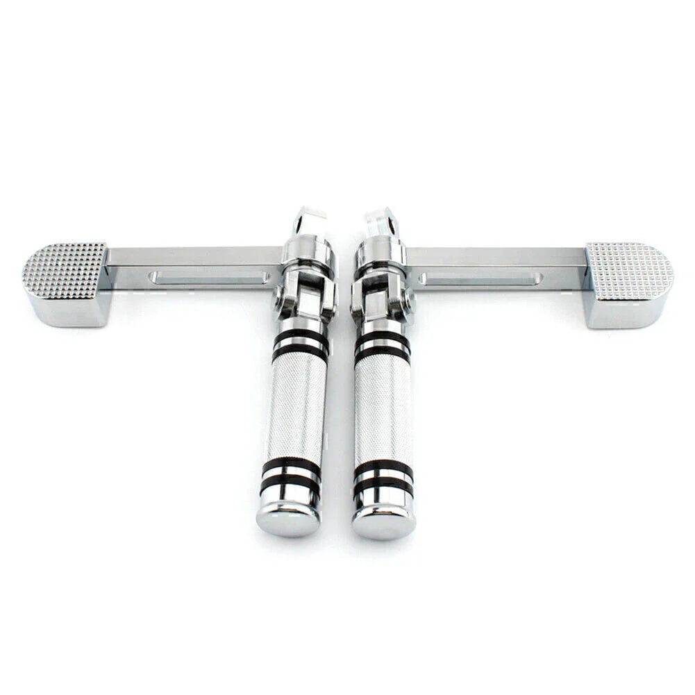 Chrome Stirrup Heel Foot Rest Pegs for Harley Sportster XL 883 1200 (2004-2023)
