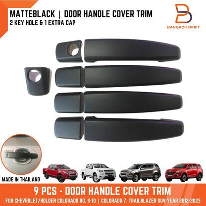 Matte Black Door Handle Covers for Holden Colorado 7, Trailblazer RG (12-23)
