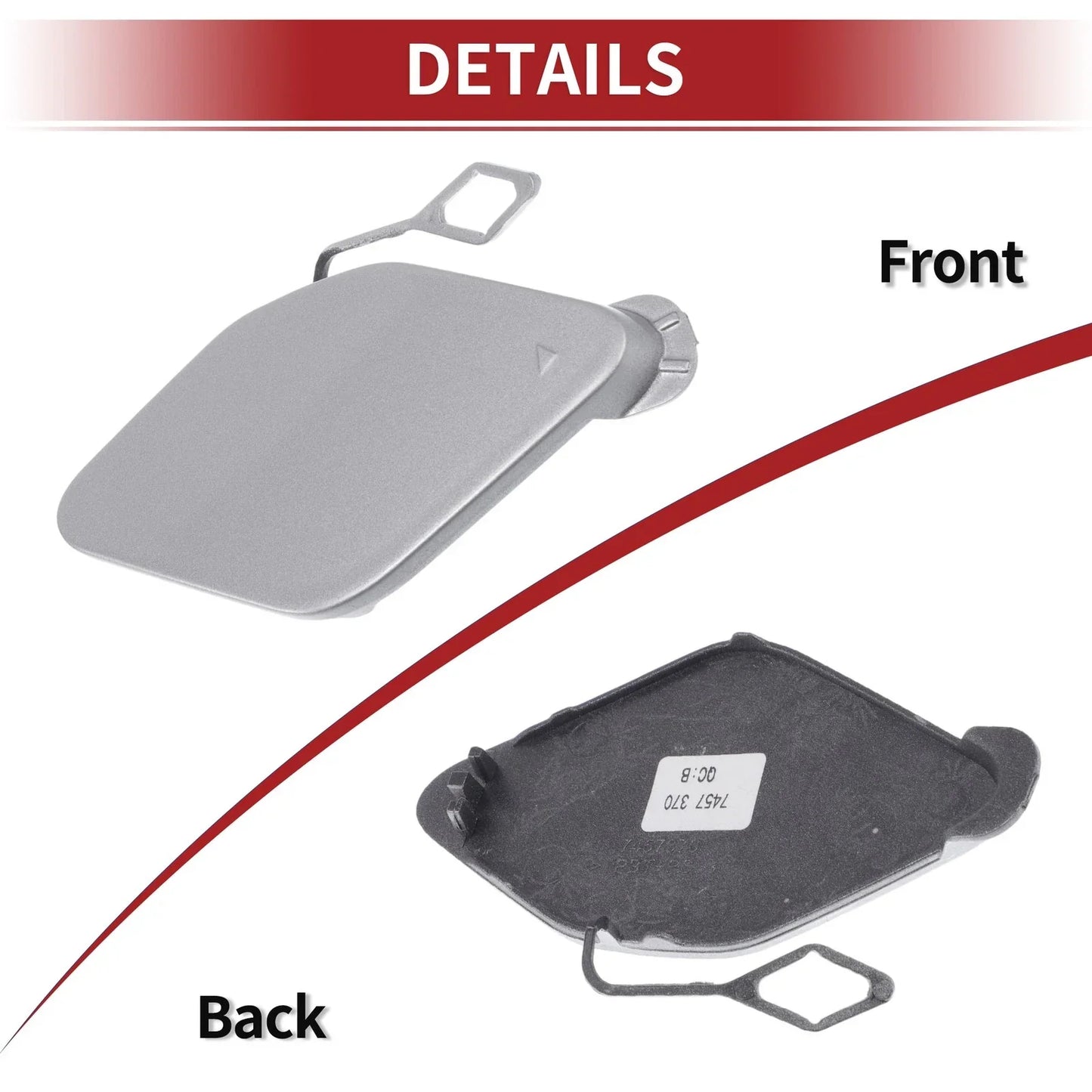 Tow Hook Cover for BMW 320i (2016-2018) Silver Tone
