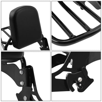 Sissy Bar Backrest Luggage Rack for Harley Dyna Street Bob (2006 - 2017) Black