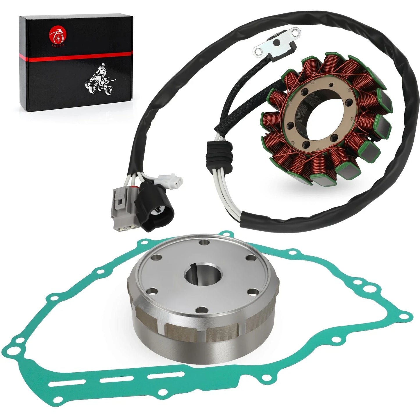 Flywheel Rotor & Stator w/ Cover Gasket for Yamaha Rhino YXR700F (2008-2013)