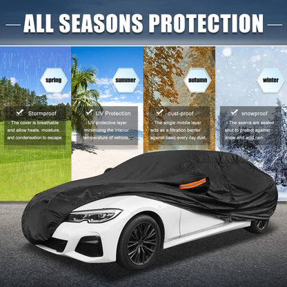 Car Cover Waterproof Aluminum Film Inner Cotton for BMW 3 Series with Zipper