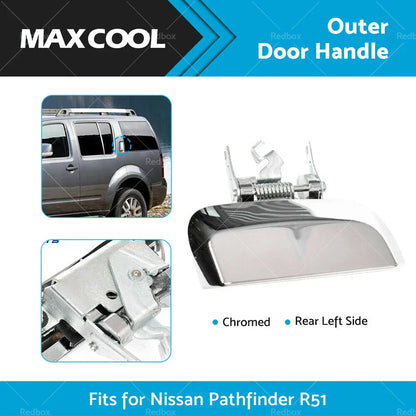 Rear LH Outer Door Handle Chrome for Nissan Pathfinder (2005-2013)