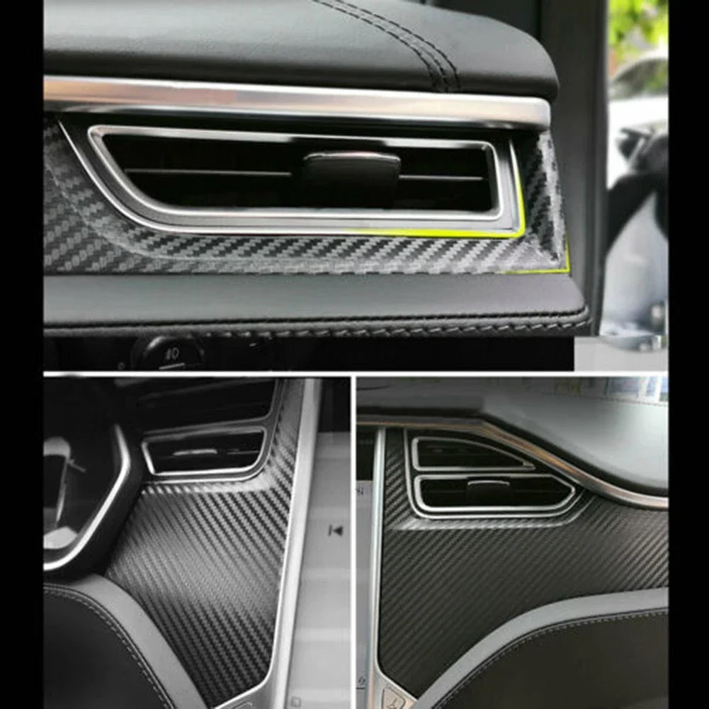 Center Console Stickers Black Carbon Fiber Look for Tesla Model X/S (2012–2021)