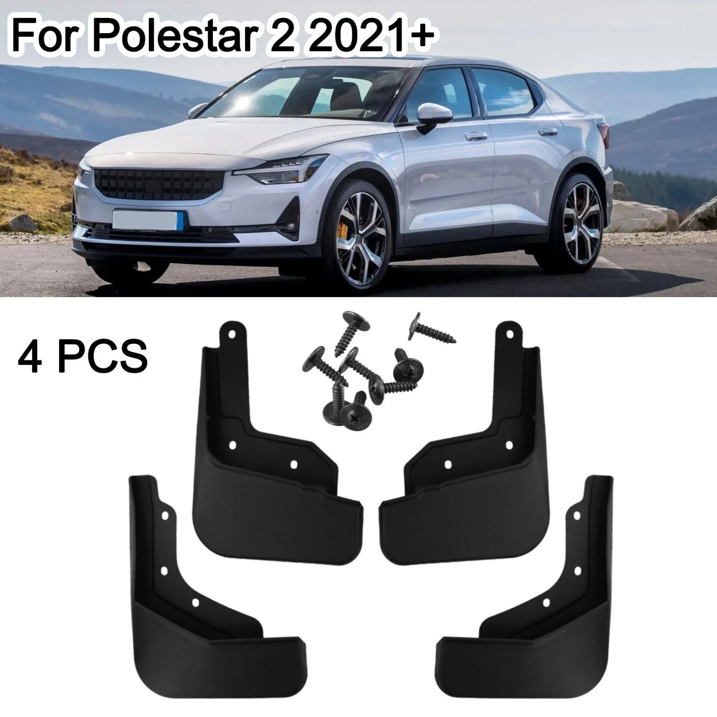 Mud Flaps 4Pcs Splash Guards Fender Cover for Polestar 2 (2021–2023)