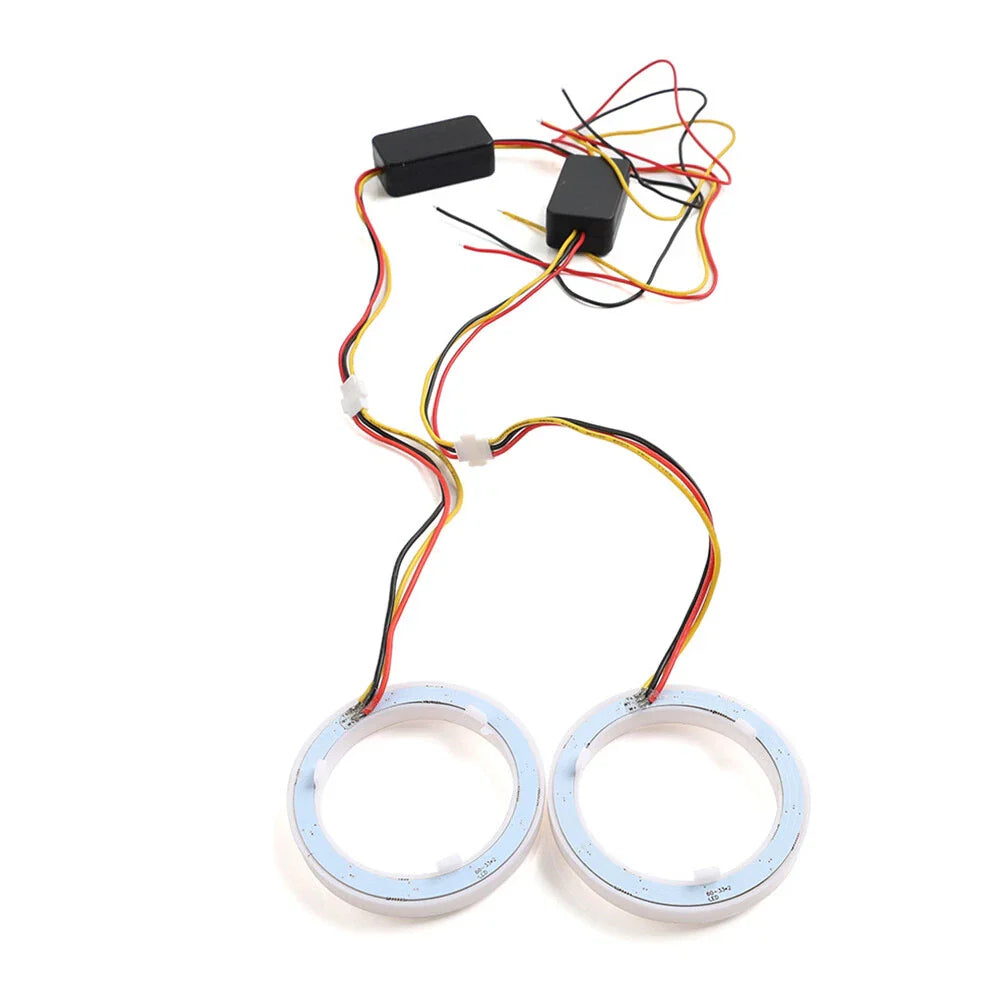 95MM White Amber Switchback LED Halo Rings for Car Headlight Retrofit