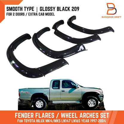 Glossy Black  Fender Flares for Toyota Hilux (1997-2005)