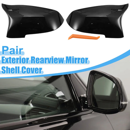 Rear View Mirror Cover Shell Trim for BMW 528i Bright Black
