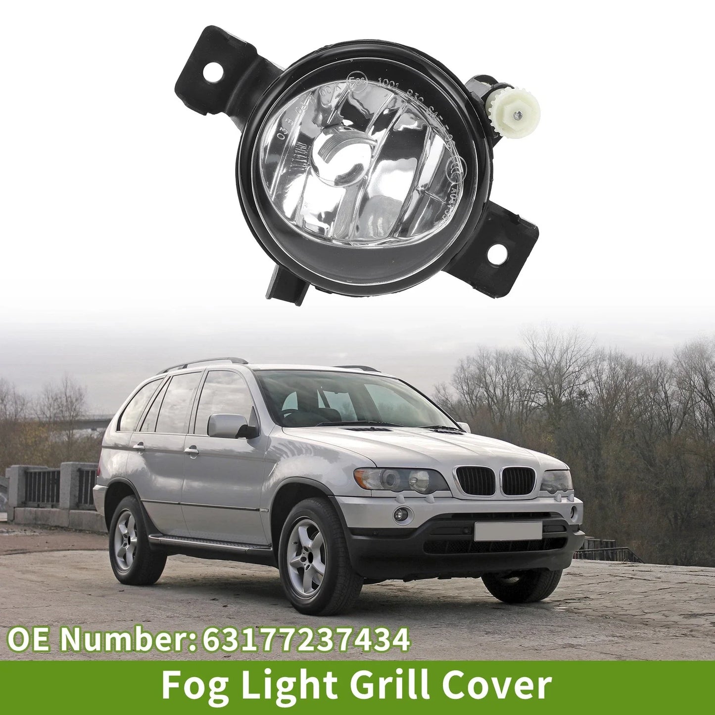 1 x Right Fog Light Grill for BMW X5 (2011 - 2013) Clear Black