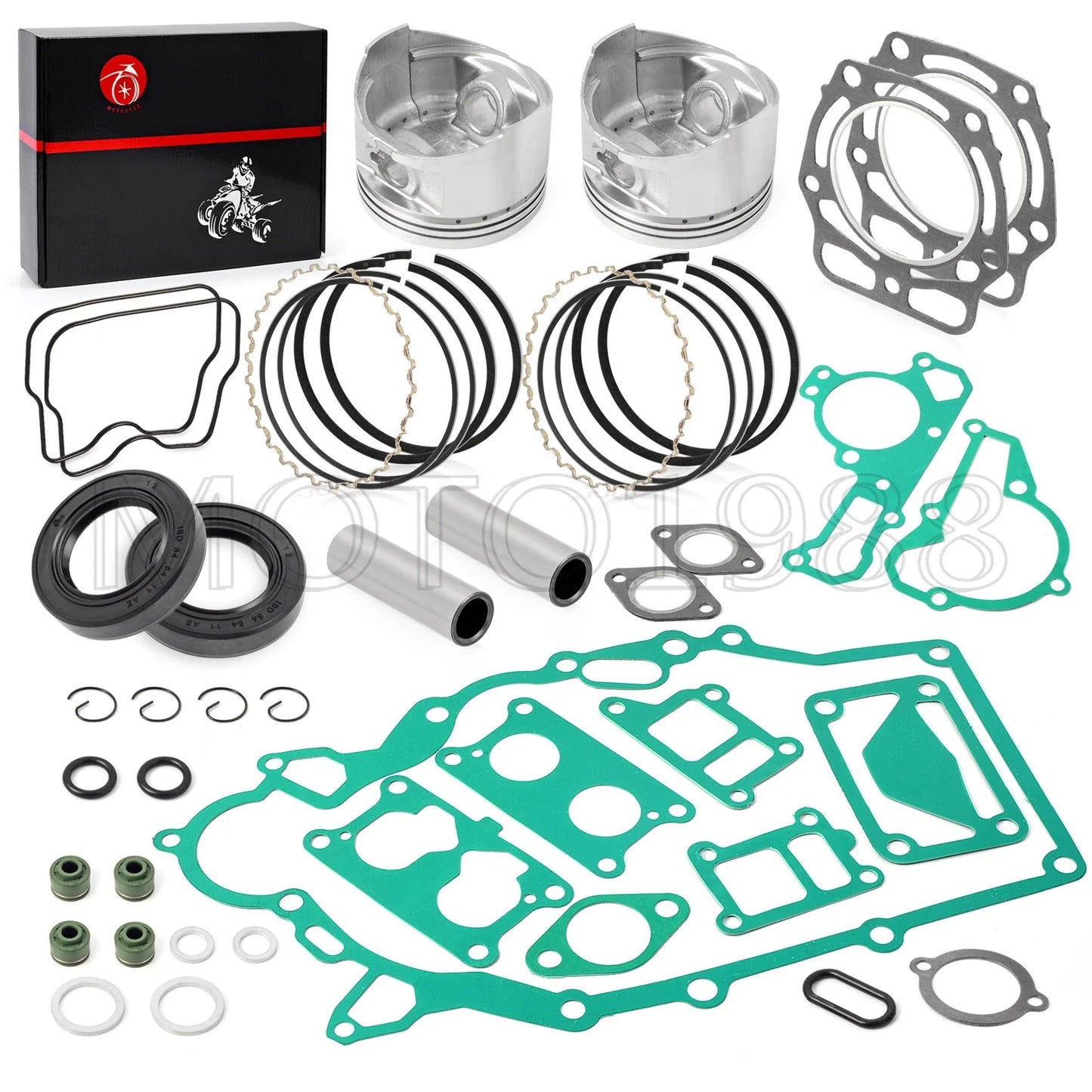 Engine Rebuild Kit with Seals, Pistons & Rings for Kawasaki