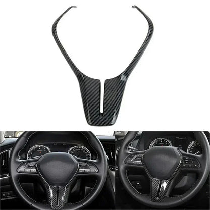 Carbon Fiber Steering Wheel Cover Trim for Infiniti Q50 Q60 QX50 (17-22)