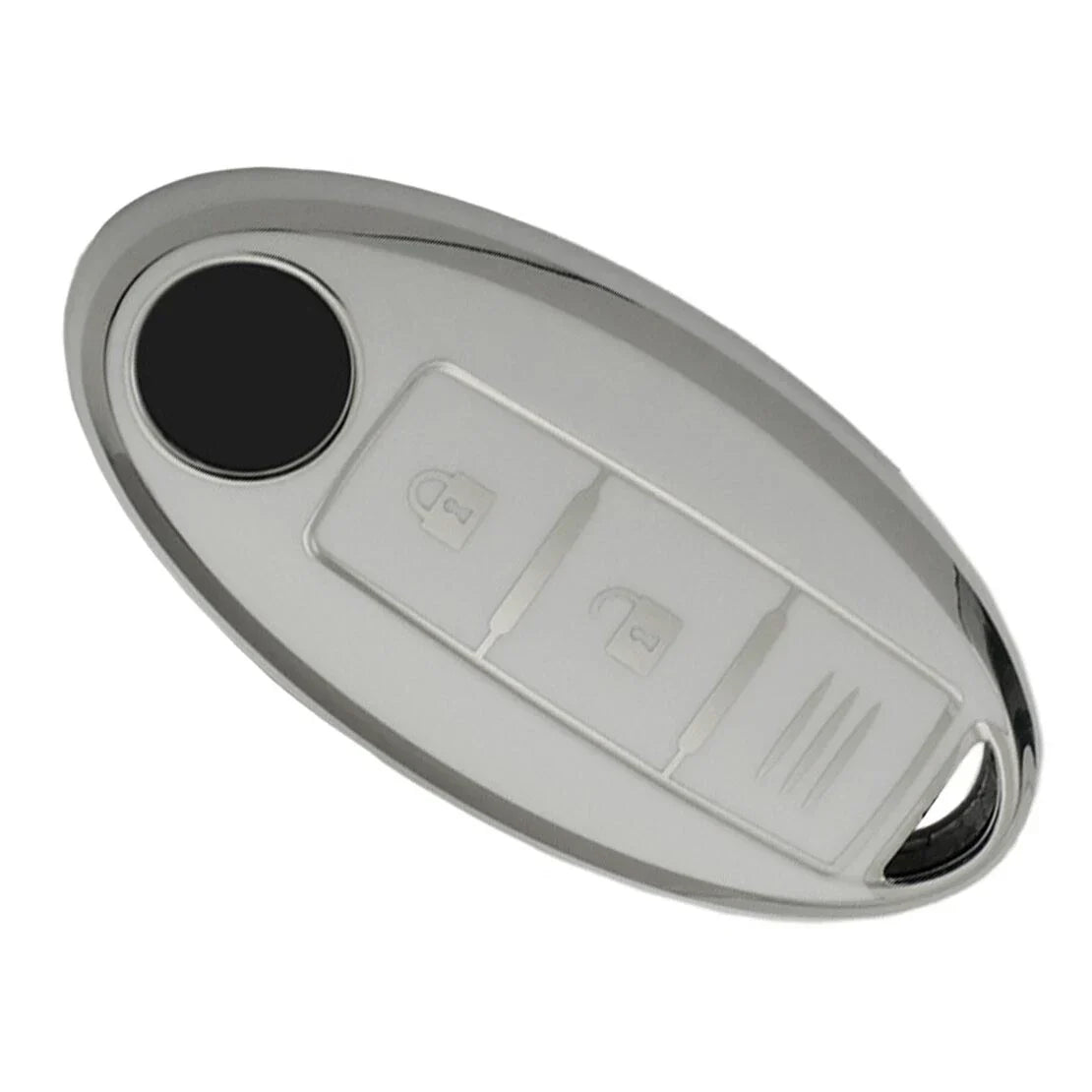 White TPU 3 Button Key Shell Cover for Nissan Qashqai Leaf (2010-2023)
