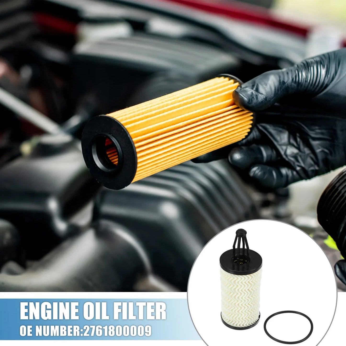 4 Pcs Engine Oil Filter with O Ring for Mercedes C300 (2015-2021)